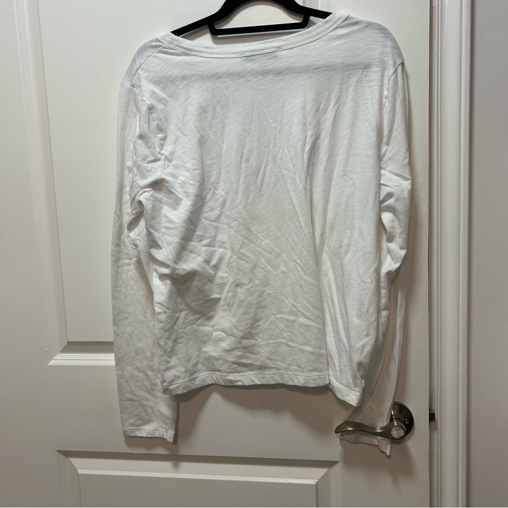 LOFT Women's Classic White Long Sleeve Top - Picture 6 of 9